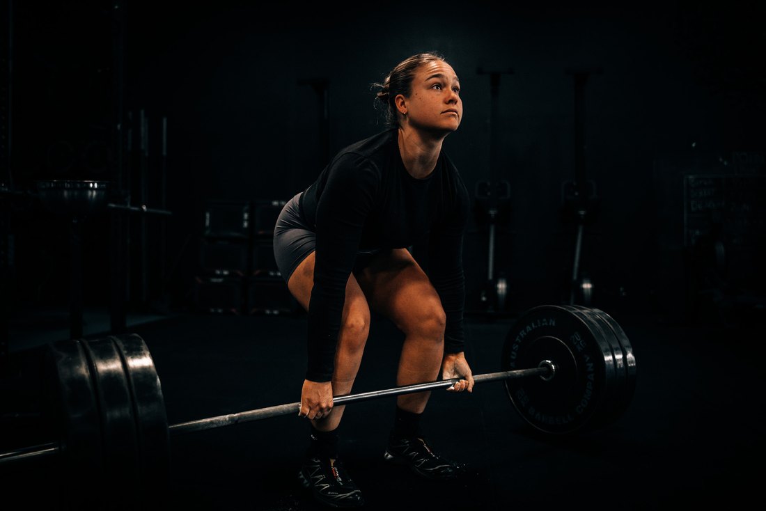 Holly deadlifting at New Movement Gym, Osborne Park